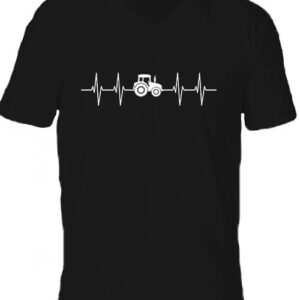 Traktoros EKG – Férfi V nyakú póló