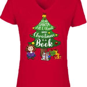 Könyvet karácsonyra – Női V nyakú póló