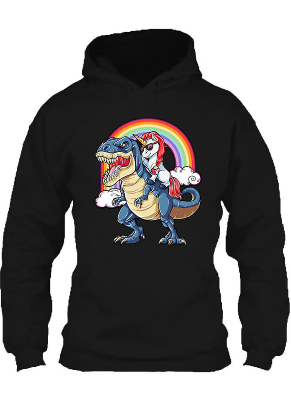 Unikornis T-Rex - Unisex kapucnis pulóver