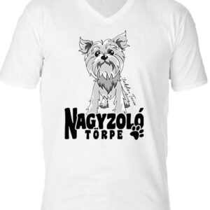 Nagyzoló törpe Yorkshire terrier – Férfi V nyakú póló