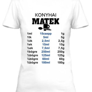 Konyhai matek – Női póló – 2XL, Fehér