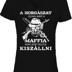 A horgászat mint maffia – Női V nyakú póló