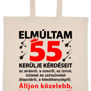 Elmúltam 55 – hosszú vagy rövid fülű vászontáska