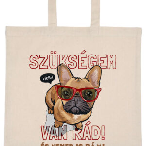 Szükségem van rád bulldog – hosszú vagy rövid fülű vászontáska