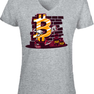 Bitcoin forint – Női V nyakú póló