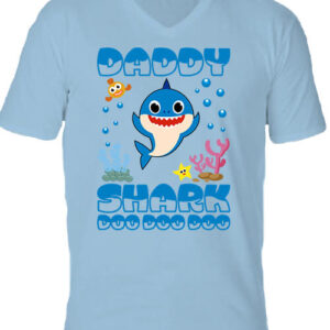 Daddy Shark Doo – Férfi V nyakú póló