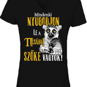 Mindenki nyugodjon le szőke vagyok – Női V nyakú póló