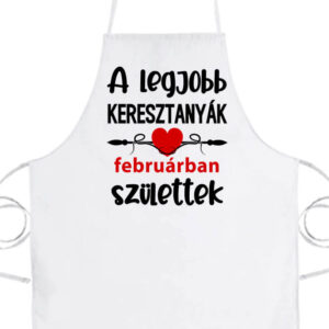 Februári keresztanyák Születésnap- Prémium kötény