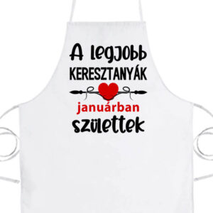 Januári keresztanyák Születésnap- Prémium kötény