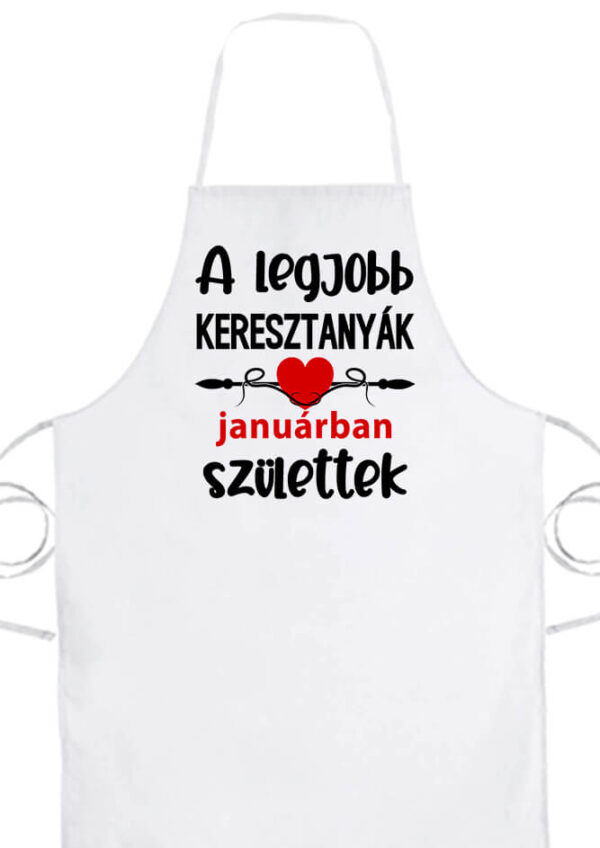 Januári keresztanyák Születésnap- Prémium kötény