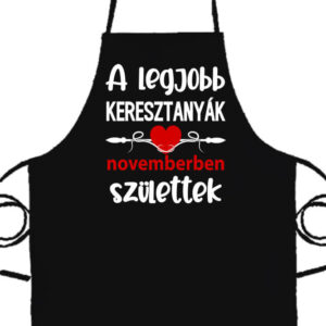 Novemberi keresztanyák Születésnap- Prémium kötény