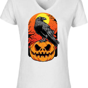 Holló Halloween – Női V nyakú póló