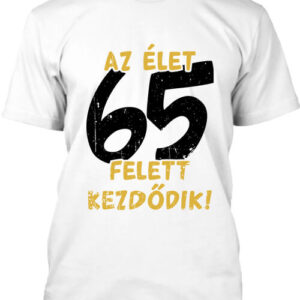 Az élet 65 felett – Férfi póló – 5XL, Fehér