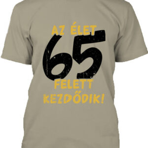 Az élet 65 felett – Férfi póló – XL, Khaki