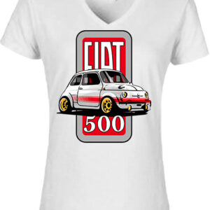 Fiat 500 tuning – Női V nyakú póló