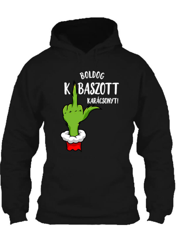 Boldog kibaszott karácsonyt Grincs - Unisex kapucnis pulóver