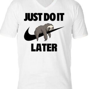 Just do it later – Férfi V nyakú póló