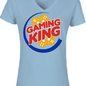 Gaming king – Női V nyakú póló