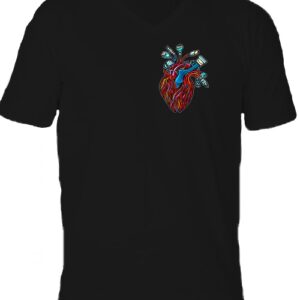 Kábel szív – Férfi V nyakú póló