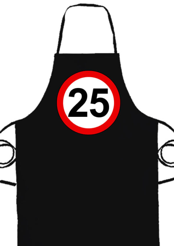 Születésnap 25 éves tábla- Prémium kötény