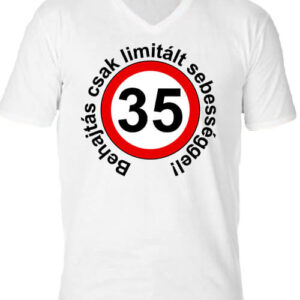 Limitált sebességgel 35 éves születésnap – Férfi V nyakú póló