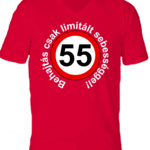 Limitált sebességgel 55 éves születésnap – Férfi V nyakú póló