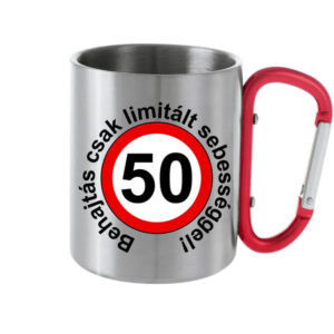Limitált sebességgel 50 éves születésnap – Karabineres bögre