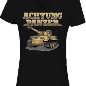 Achtung Panzer – Női V nyakú póló