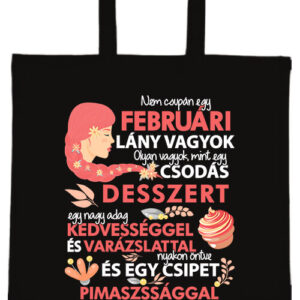 Csodás desszert februári lány – hosszú vagy rövid fülű vászontáska
