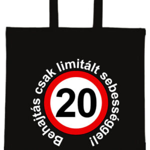 Limitált sebességgel 20 éves születésnap- Basic rövid fülű táska