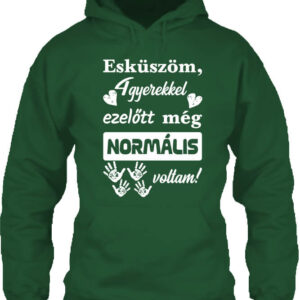 Négy gyerekkel ezelőtt normális voltam – Unisex kapucnis pulóver