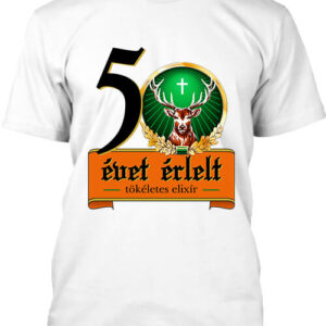 Jager 50 évet érlelt elixír – Férfi póló akciós – szín: fehér, méret: XL