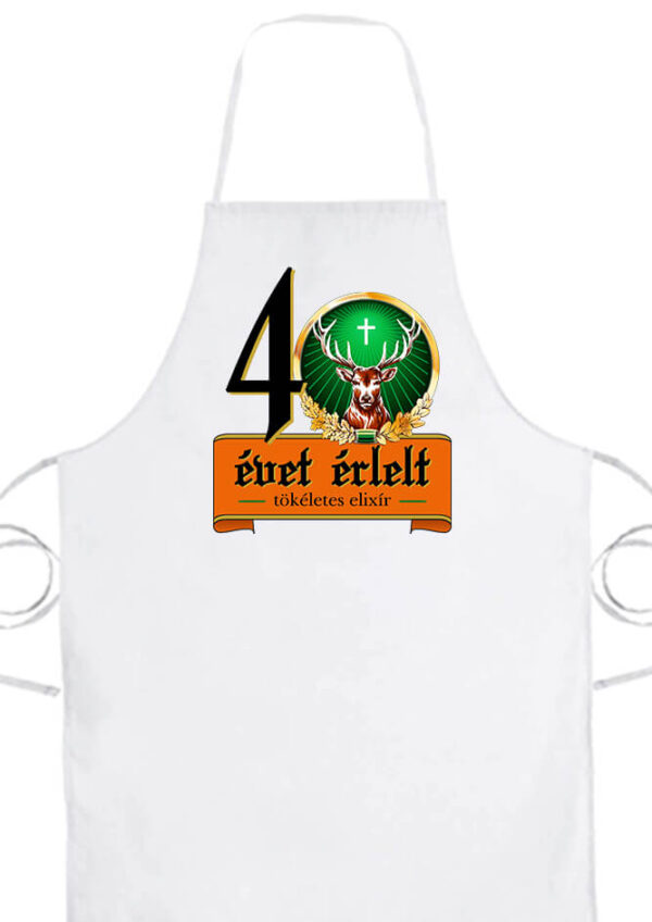Jager 40 évet érlelt elixír- Prémium kötény - Fehér