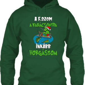 Grincs Inkább horgászom – Unisex kapucnis pulóver