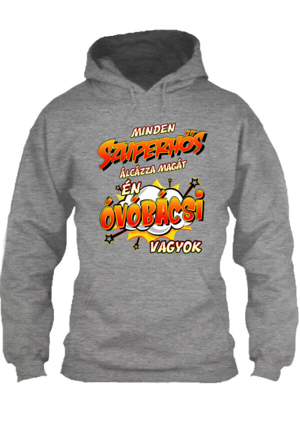 Szuperhős óvóbácsi - Unisex kapucnis pulóver