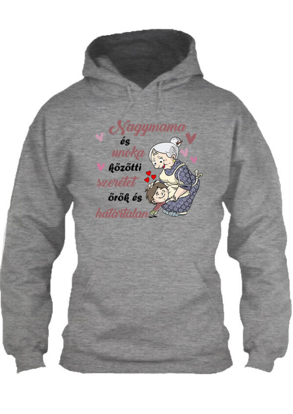 Nagymama és unoka közötti szeretet - Unisex kapucnis pulóver