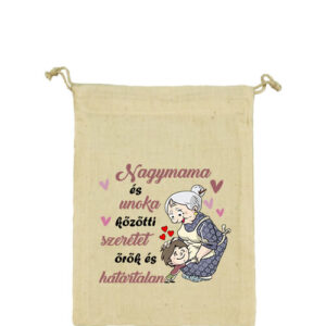 Nagymama és unoka közötti szeretet – Vászonzacskó kicsi
