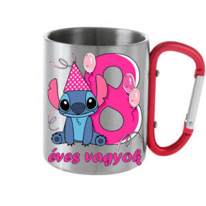Stitch 8 éves születésnap  – Karabineres bögre