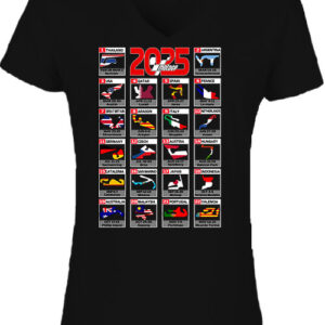 MotoGP 2025 Versenynaptár – Női V nyakú póló