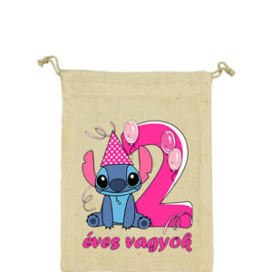Stitch 2 éves születésnap  – Vászonzacskó közepes