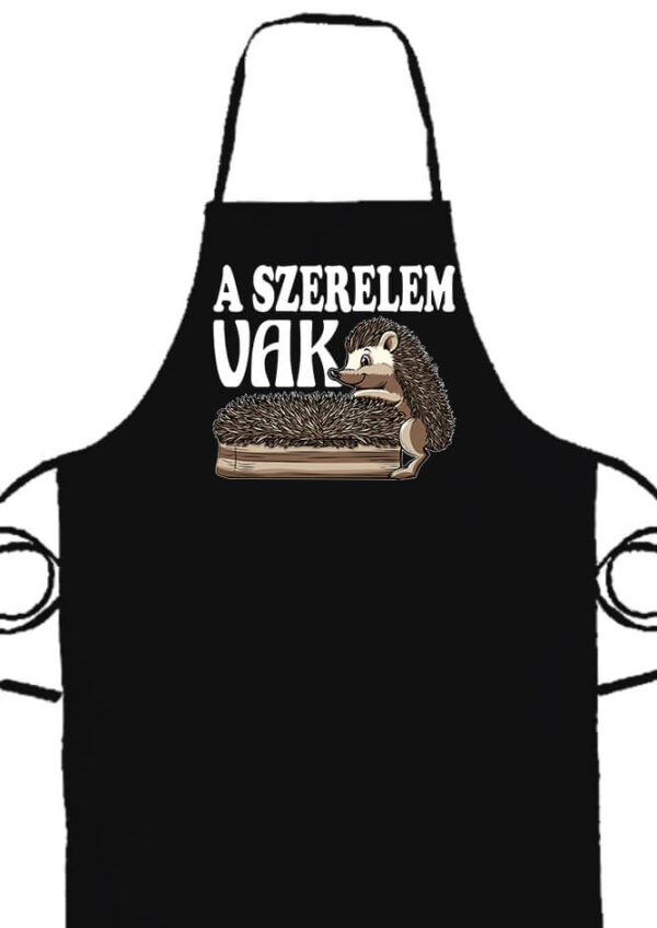 A szerelem vak- Prémium kötény - Fekete