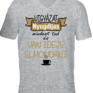Vigyázat nyugdíjas – Férfi V nyakú póló