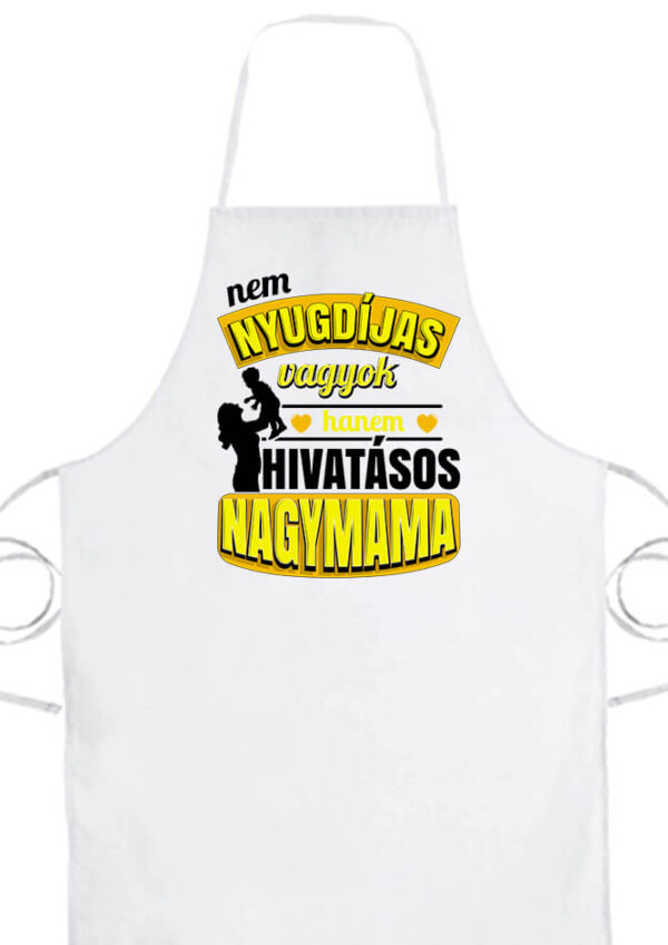 Kötény Főállású nyugdíjas nagymama fehér