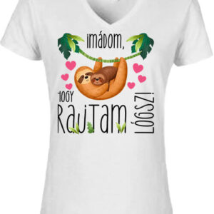 Imádom hogy rajtam lógsz – Női V nyakú póló
