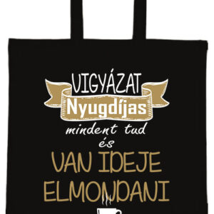 Vigyázat nyugdíjas – hosszú vagy rövid fülű vászontáska