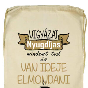 Vigyázat nyugdíjas- Basic tornazsák