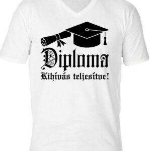 Diploma kihívás teljesítve – Férfi V nyakú póló