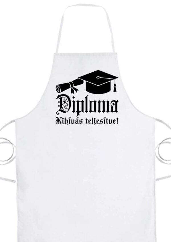 Kötény Diploma kihívás teljesítve fehér