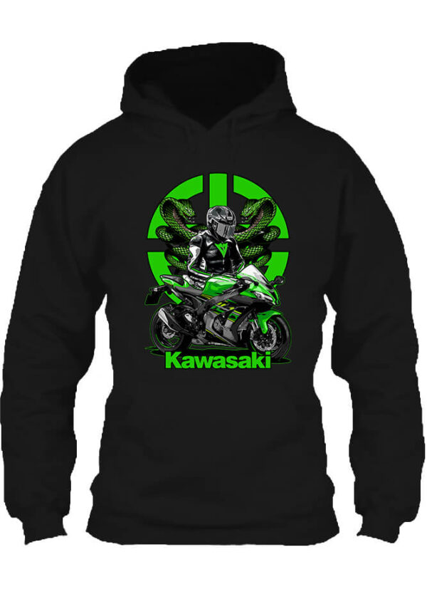 Pulóver Motoros ajándék Kawasaki fekete