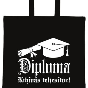Diploma kihívás teljesítve – hosszú vagy rövid fülű vászontáska